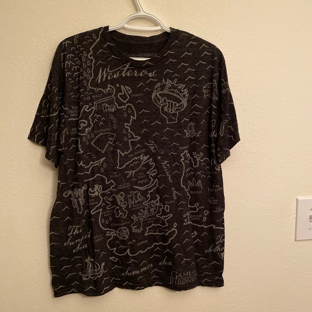 Game of Thrones grey map t shirt